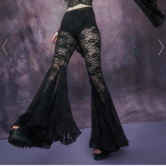 Black Lace Bells from Dolls Kill NWOT Size L - Picture 2 of 4